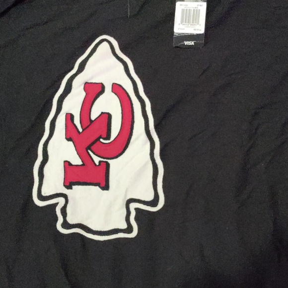 47 KANSAS CITY CHIEFS BLACK KNOCKOUT FIELDHOUSE SHORT SLEEVE FASHION T SHIRT - Picture 2 of 2